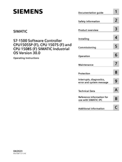 Siemens SIMATIC CPU 1507S Operating Instructions Manual