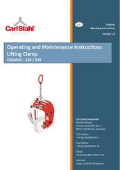 CarlStahl CGSMVS-120 Original Operating Instructions