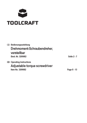 TOOLCRAFT 3209082 Operating Instructions Manual