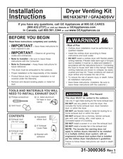 GE GFA24DSVV Installation Instructions Manual