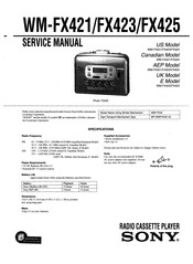 Sony WALKMAN WM-FX421 Service Manual