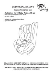 NOVI Baby Autostoel Tobias I-Size Instructions For Use Manual