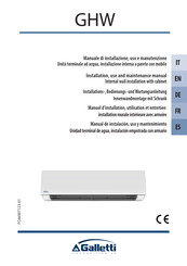 Galletti GHW Instructions For Installation, Use And Maintenance Manual