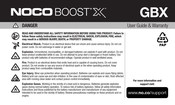 NOCO Genius BOOST X GBX User Manual & Warranty