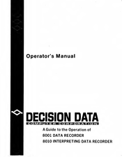 Decision Data 8010 Operator's Manual
