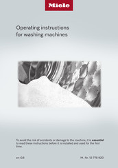Miele EcoSpeed&Steam&9kg TEL785WP Operating Instructions Manual