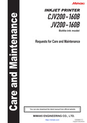 MIMAKI JV200-160B Care And Maintenance