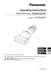 Panasonic ET-DLE035 Operating Instructions Manual