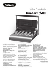 Fellowes Quasar+ 500 Instructions Manual