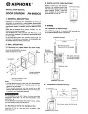 Aiphone AN-8050DS Installation Manual