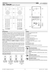 Videx 4302NRV Installation Instructions Manual