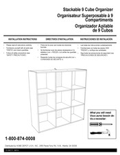Home Depot Stackable 9 Cube Organizer Installation Instructions Manual