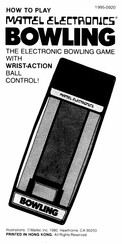 Mattel Electronics BOWLING Manual