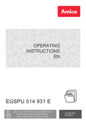 Amica EGSPU 514 931 E Operating Instructions Manual