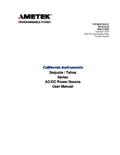 Ametek California Instruments Tahoe TA0022 User Manual
