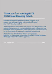 Hutt W8 Manual
