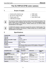 Olympus EP50 Quick Start Manual