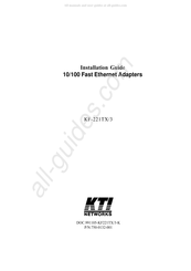 KTI Networks KF-221TX/3 Installation Manual