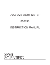 Sper Scientific 850030 Instruction Manual