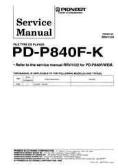 Pioneer PD-P840F-K Service Manual