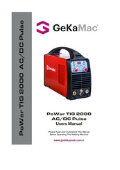 GeKaMac PoWer TIG 2000 AC/DC Pulse User Manual