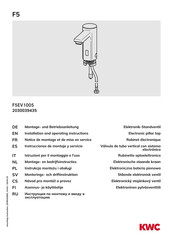KWC F5EV1005 Installation And Operating Instructions Manual