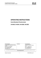 Ele 24-0540 Operating Instructions Manual