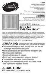 Summer Extra Tall Walk-Thru Gate Instruction Manual