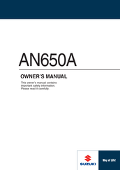 Suzuki BURGMAN 650 2008 Owner's Manual