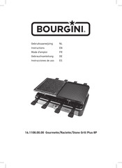 Bourgini Gourmette/Raclette/Stone Grill Plus 8P Instructions Manual
