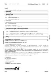 Pfannenberg PA X 1-05 Operating Instructions Manual