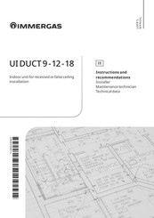 Immergas UI DUCT 18 Instructions And Recommendations