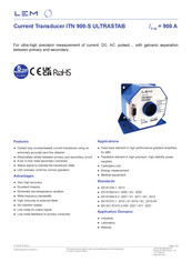 LEM ITN 900-S ULTRASTAB Quick Start Manual
