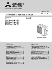 Mitsubishi Electric SUZ-AA12NL-U1 Technical & Service Manual