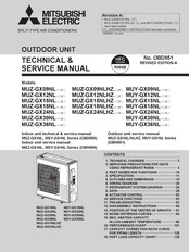 Mitsubishi Electric MUZ-GX30NL-U1 Technical & Service Manual