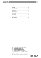 Pro-Craft PC20 Translation Of The Original Operating Manual