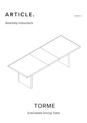 Article TORME Assembly Instructions Manual