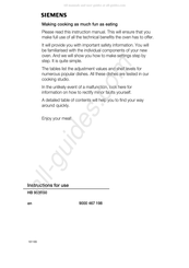 Siemens HB953R50 Instructions For Use Manual