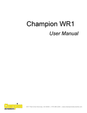 Champion instruments WR1 User Manual