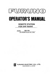 Furuno RB-700 Operator's Manual