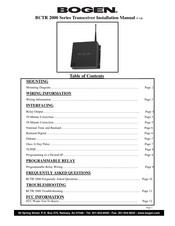 Bogen BCTR 2000 Series Installation Manual
