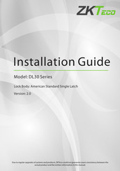 Zkteco DL30 Series Installation Manual