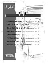 DeLonghi Pinguino F11 Use And Maintenance Manual