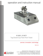 Koehler K14671 Operation And Instruction Manual