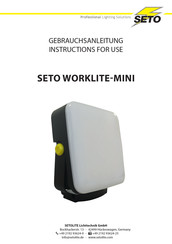 Seto WORKLITE-MINI Instructions For Use Manual