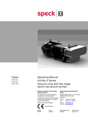 Speck UniVac-2 Series Operating Manual