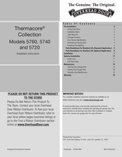 Overhead door Thermacore 5740 Installation Instructions Manual