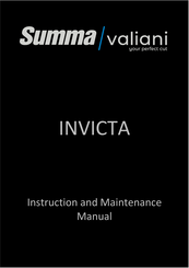 Summa Valiani Invicta V1015 AP Instruction And Maintenance Manual