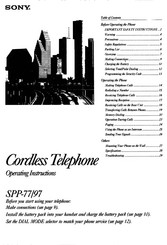 Sony SPP-77 Operating Instructions Manual