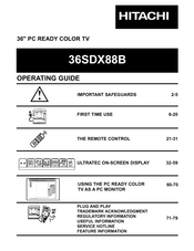 Hitachi 36SDX88B Operating Manual